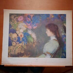 Art Print, "Girl with Flowers (Violette Heymann)" by Odilon Redon